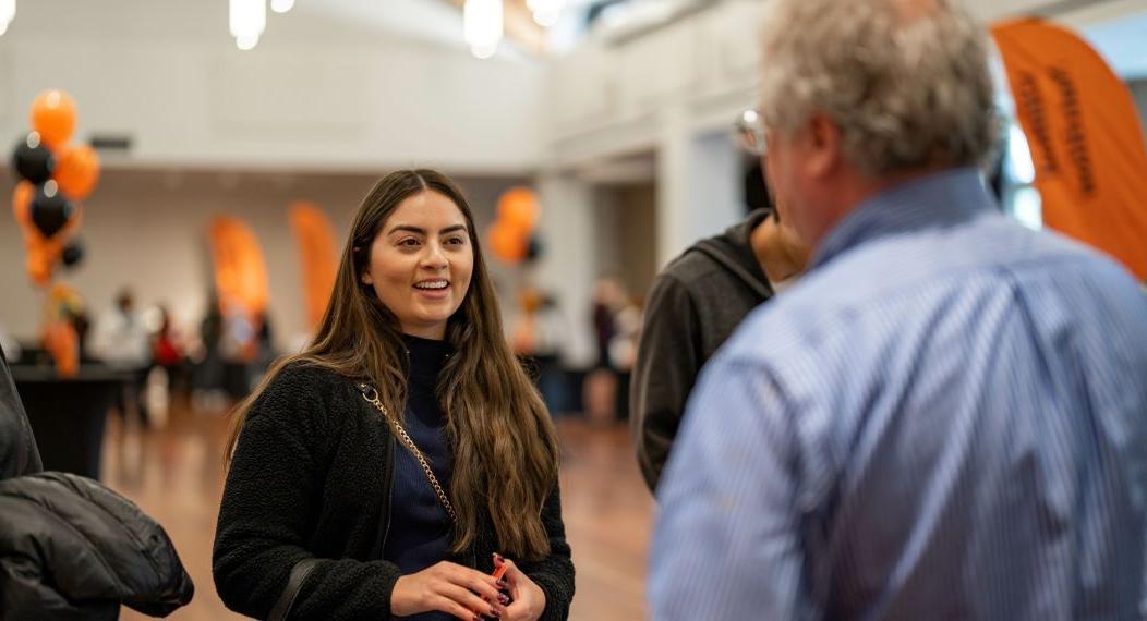 Student attends Pacific's Grad Expo to explore our 40+ graduate and professional programs.